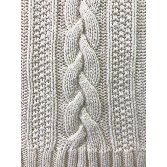 Chaps Women’s Petite XL Cable Knit Turtleneck Sweater Cream Ivory Off-White - Picture 4 of 16